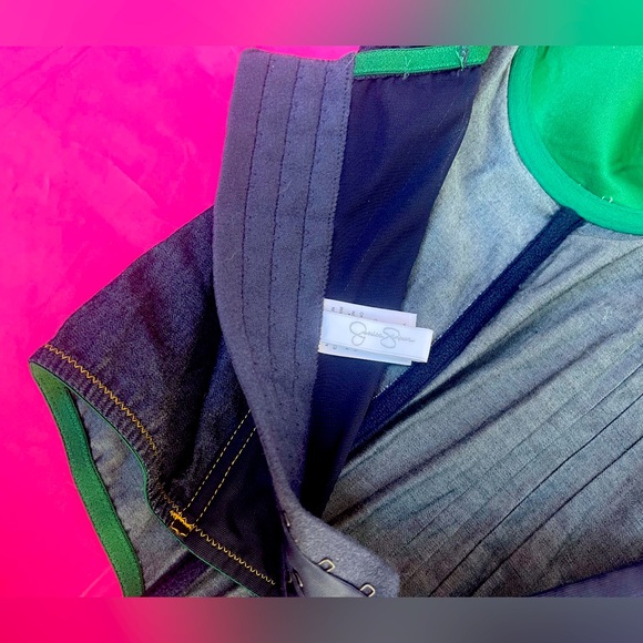 BRA,CORSET,TWO GARTERS JESSICA SIMPSON denim alike NEW WITH TAGS 34/36 C - Picture 14 of 16